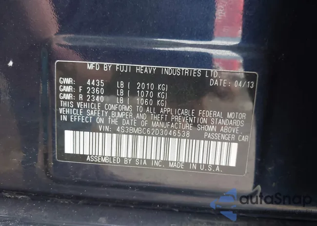 4S3BMBC62D3046538: 44041445