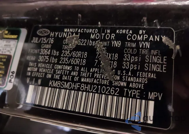 KM8SMDHF8HU210262: 44042852