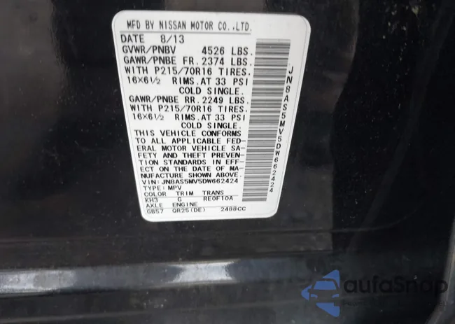 JN8AS5MV5DW662424: 44042927