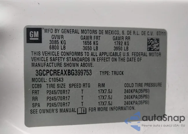 3GCPCREAXBG399753: 44042940