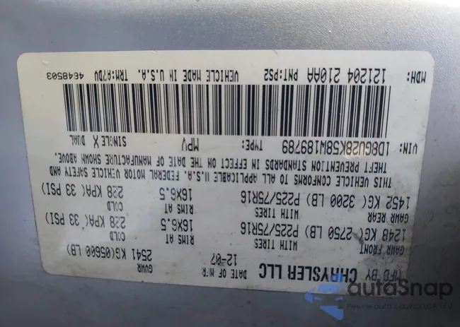 1D8GU28K58W189789: 44043111