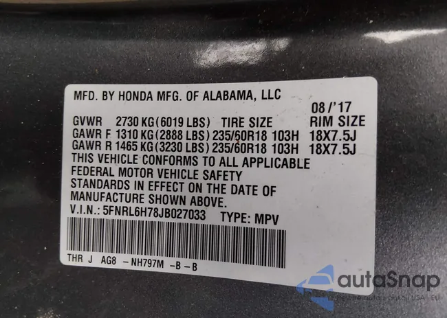 5FNRL6H78JB027033: 44043112