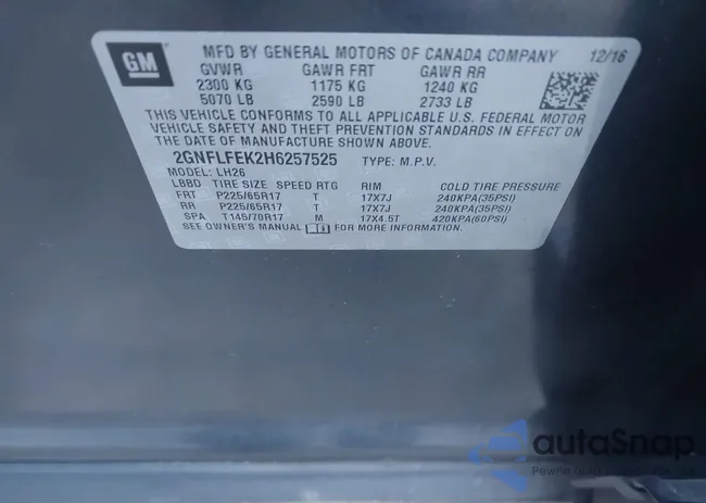 2GNFLFEK2H6257525: 44042391