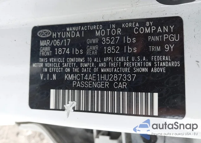 KMHCT4AE1HU287337: 44042421