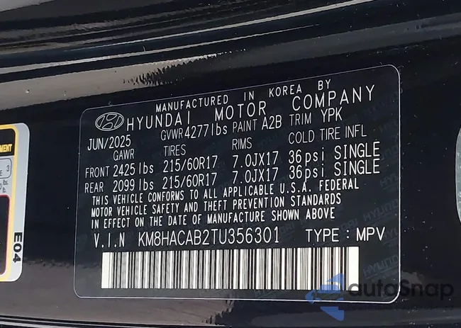 KM8HACAB2TU356301: 44042524