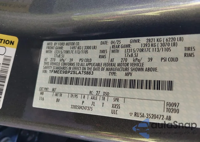 1FMEE9BP2SLA75883: 44042555