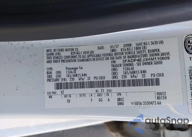 3FADP4EJ3HM110609: 44042616