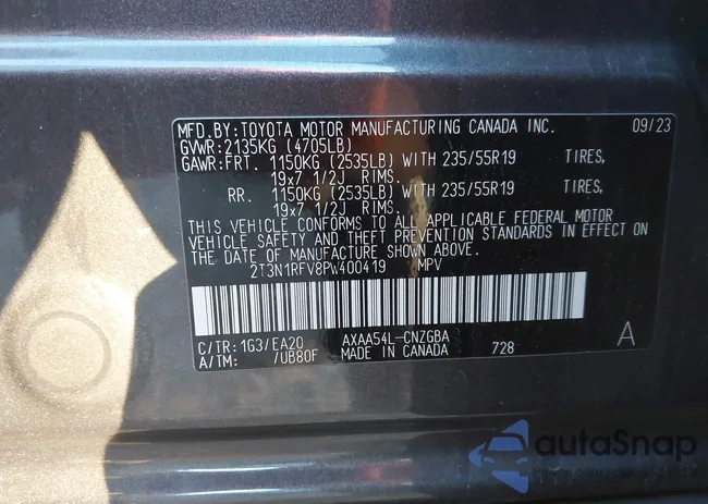 2T3N1RFV8PW400419: 44043713