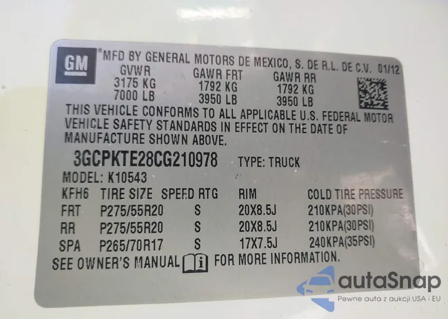 3GCPKTE28CG210978: 44043820