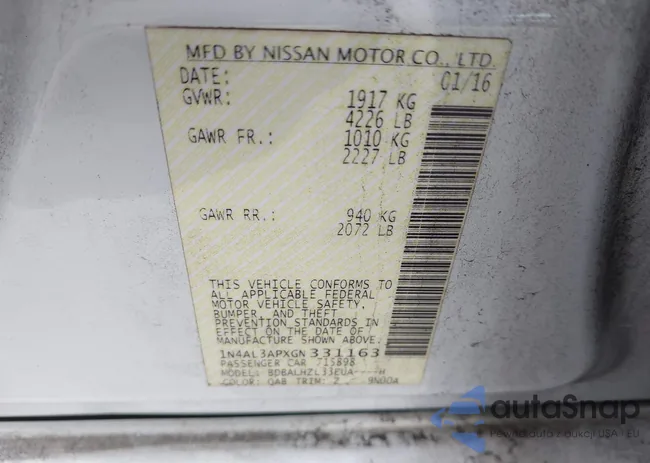 1N4AL3APXGN331163: 44043821