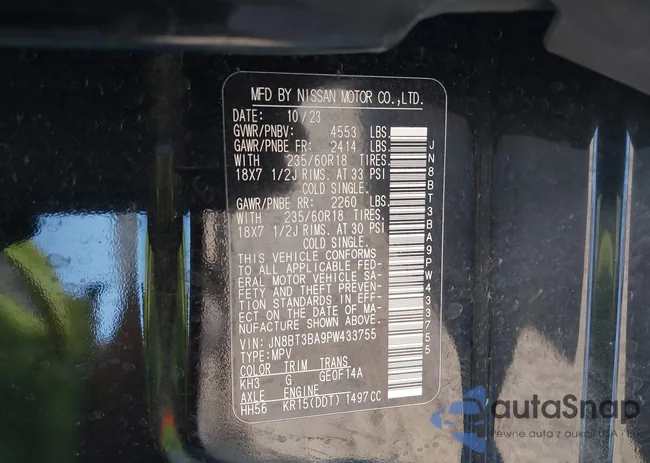 JN8BT3BA9PW433755: 44044003