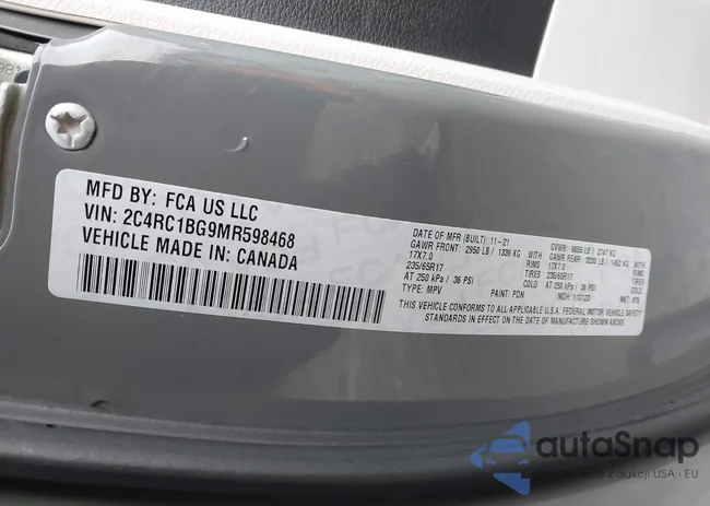 2C4RC1BG9MR598468: 44044094