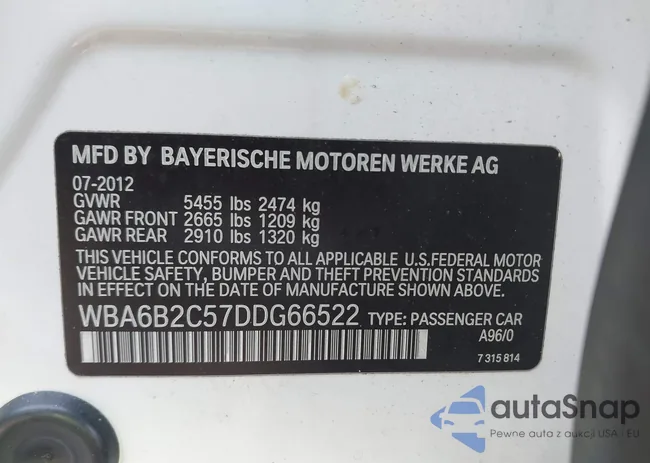 WBA6B2C57DDG66522: 44044223