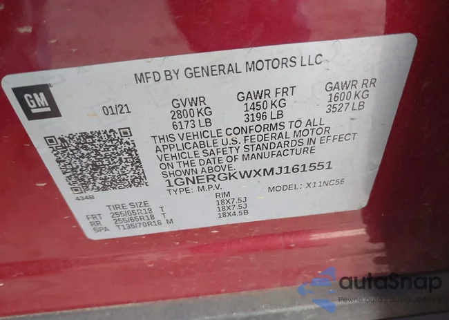 1GNERGKWXMJ161551: 44043378