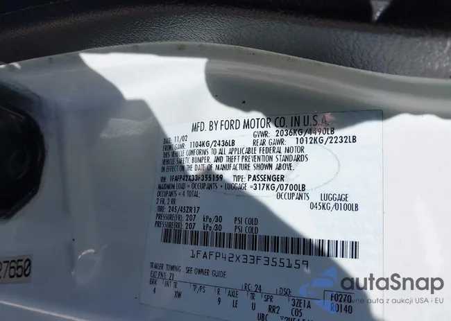 1FAFP42X33F355159: 44043414