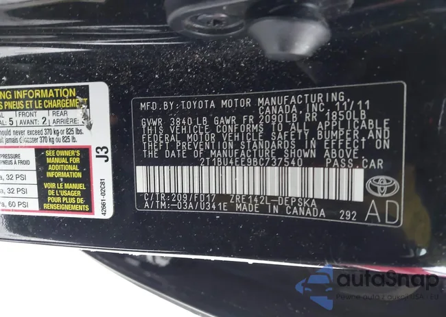 2T1BU4EE9BC737540: 44043418