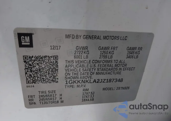 1GKKNKLA2JZ187348: 44043494