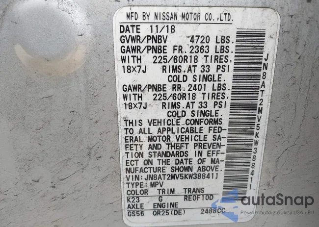 JN8AT2MV5KW388411: 44043620