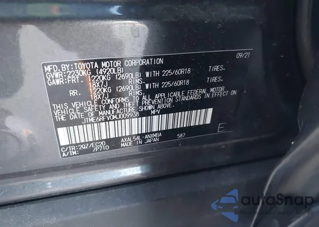 JTME6RFV0MJ009938: 44044656