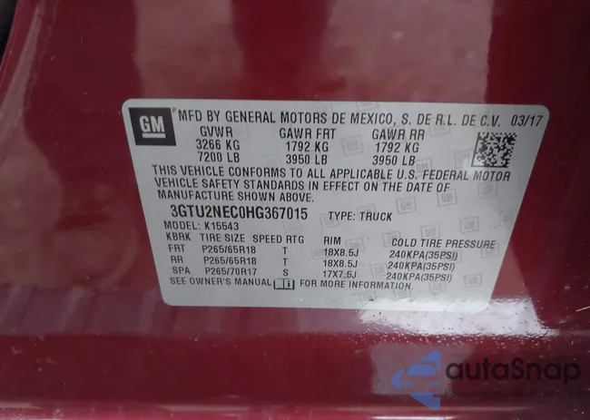 3GTU2NEC0HG367015: 44044726