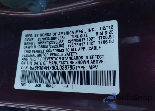 5J6RM4H73CL028795: 44044747