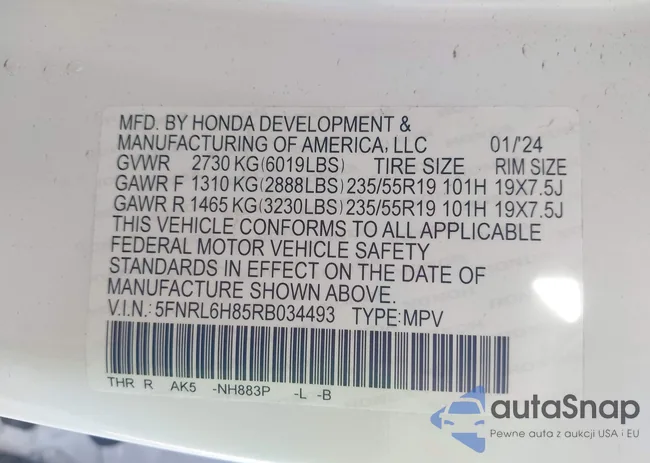 5FNRL6H85RB034493: 44044825