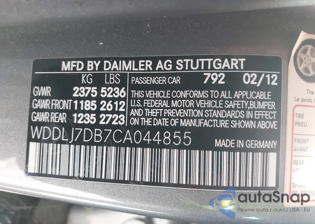 WDDLJ7DB7CA044855: 44044854