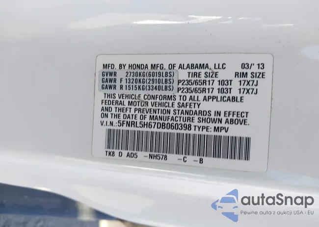 5FNRL5H67DB060398: 44044873