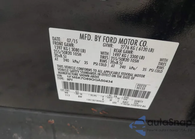 1FM5K7D89GGA50434: 44044965