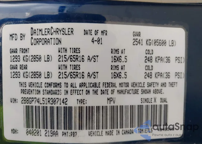 2B8GP74L51R307142: 44045018