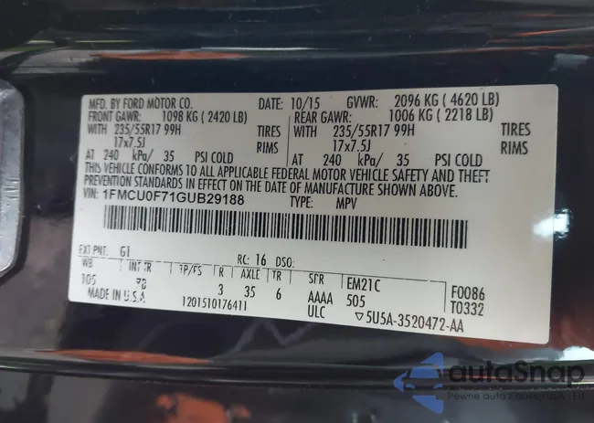 1FMCU0F71GUB29188: 44045053