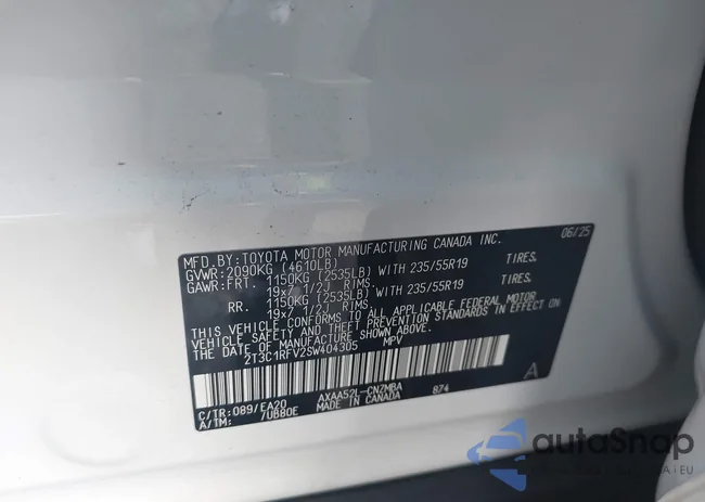 2T3C1RFV2SW404305: 44044433