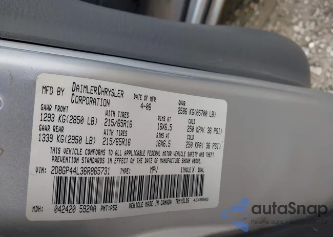 2D8GP44L36R865731: 44044469