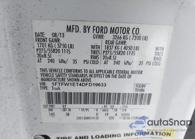 1FTFW1ET4DFD19633: 44044487