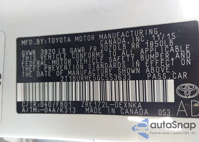 2T1BURHE5GC553633: 44044542