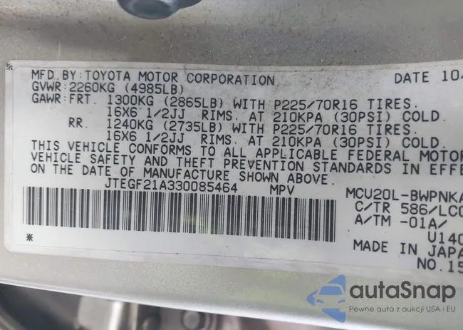 JTEGF21A330085464: 44044545