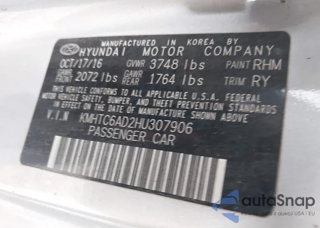 KMHTC6AD2HU307906: 44044555