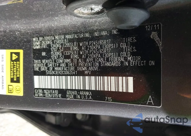 5TDZK3EH2CS063541: 44045651