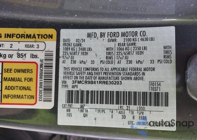 3FMCR9B61RRE30203: 44045655