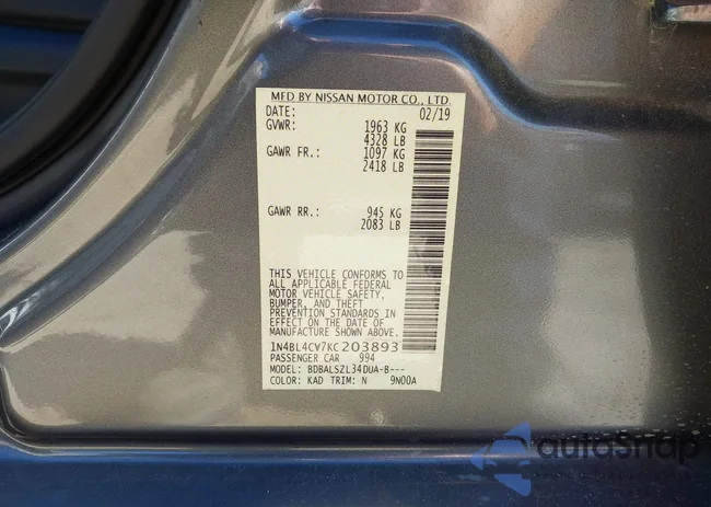 1N4BL4CV7KC203893: 44045833