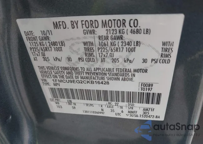 1FMCU9EG2CKB16428: 44046068