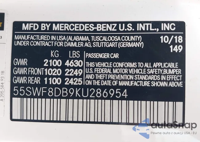 55SWF8DB9KU286954: 44045288