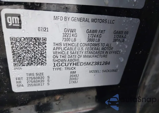 1GCUYHED5MZ381284: 44045349