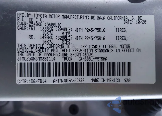 3TMCZ5AN3MM381114: 44045369