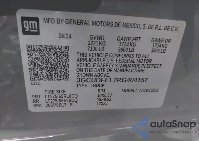 3GCUDFEL7RG404157: 44045388