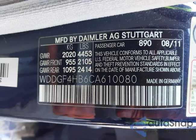 WDDGF4HB6CA610080: 44045408