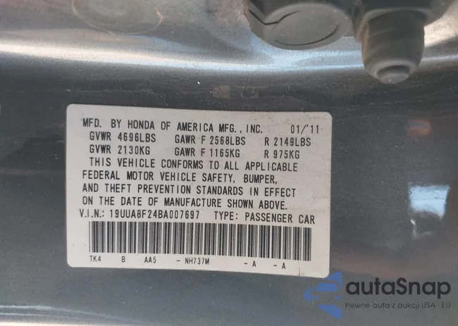 19UUA8F24BA007697: 44045513