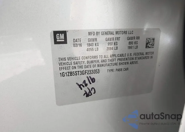 1G1ZB5ST3GF233053: 44045586