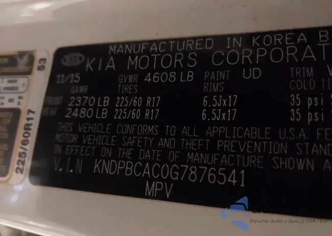 KNDPBCAC0G7876541: 44046839