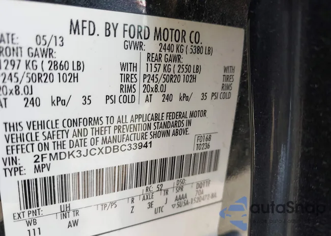 2FMDK3JCXDBC33941: 44046886